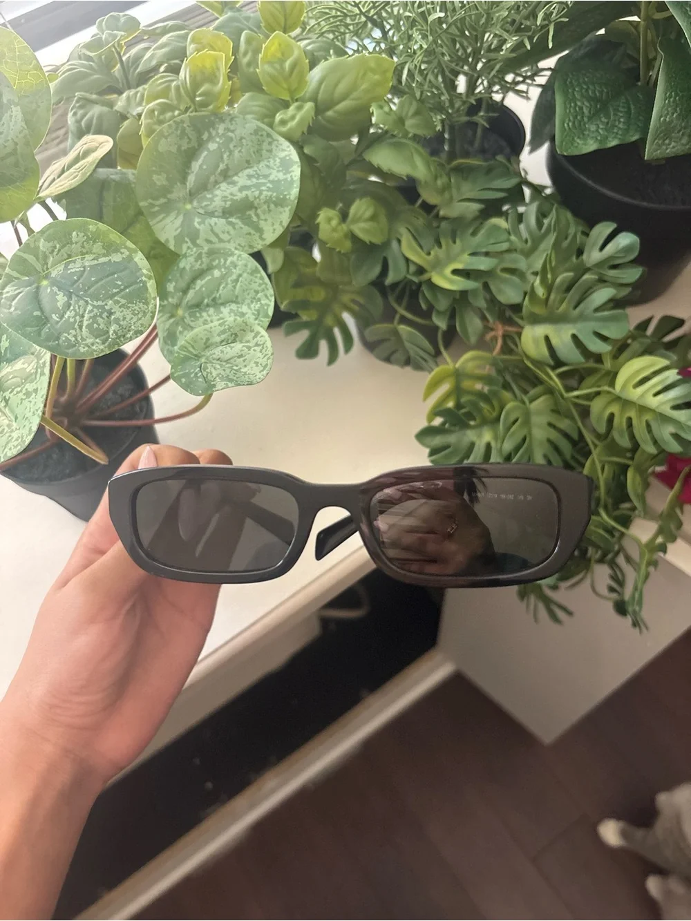Prada Black Gloss Logo Sunglasses Temple Arm
